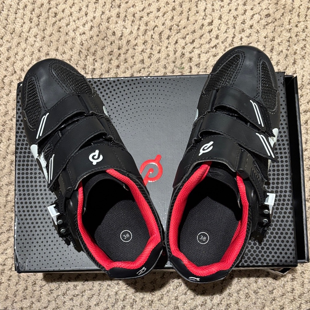 Peloton Black and Red Cycling Shoes